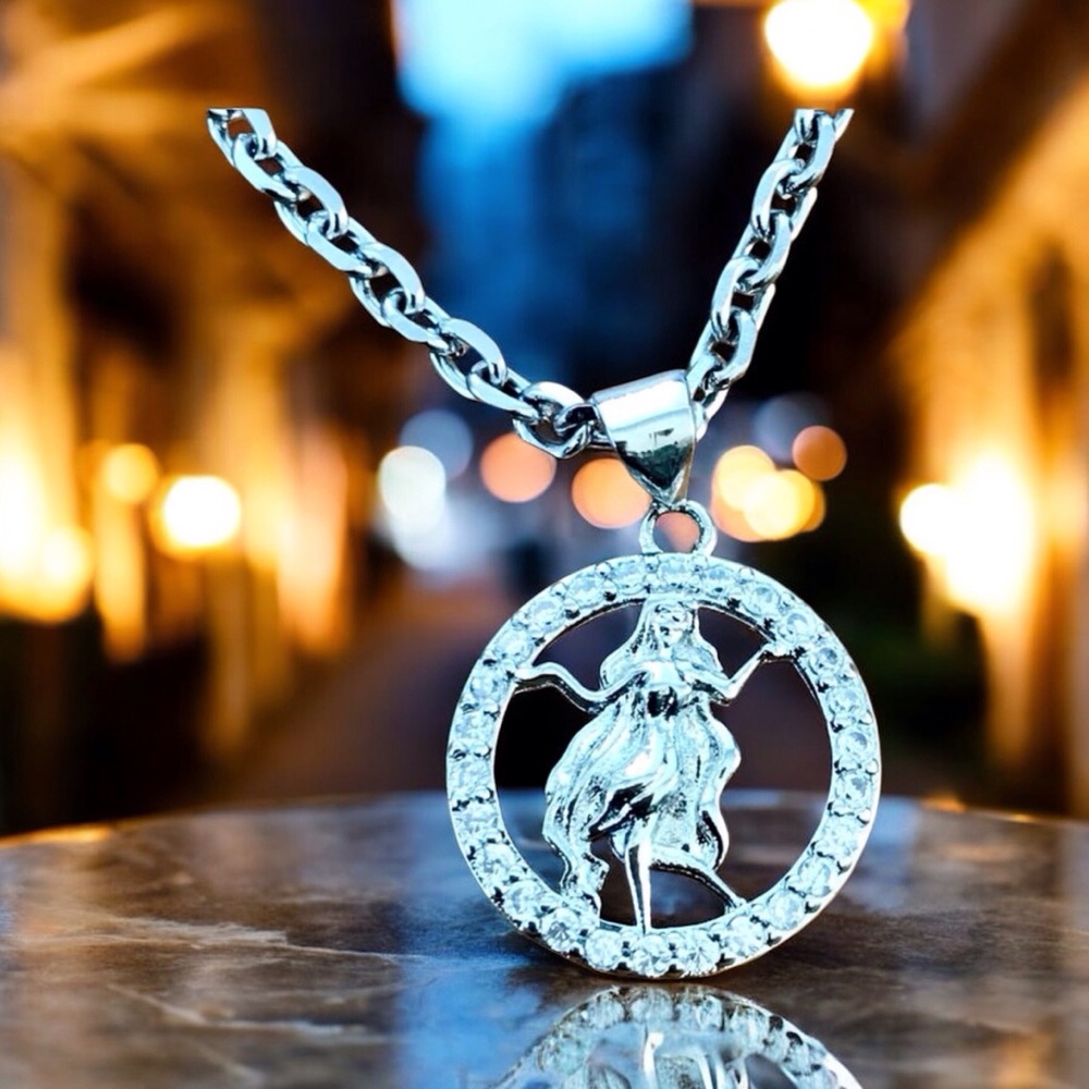 🆕 Virgo Crystal Pendant Necklace Gold Plating Over Alloy